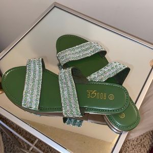 Hunter green sandals
